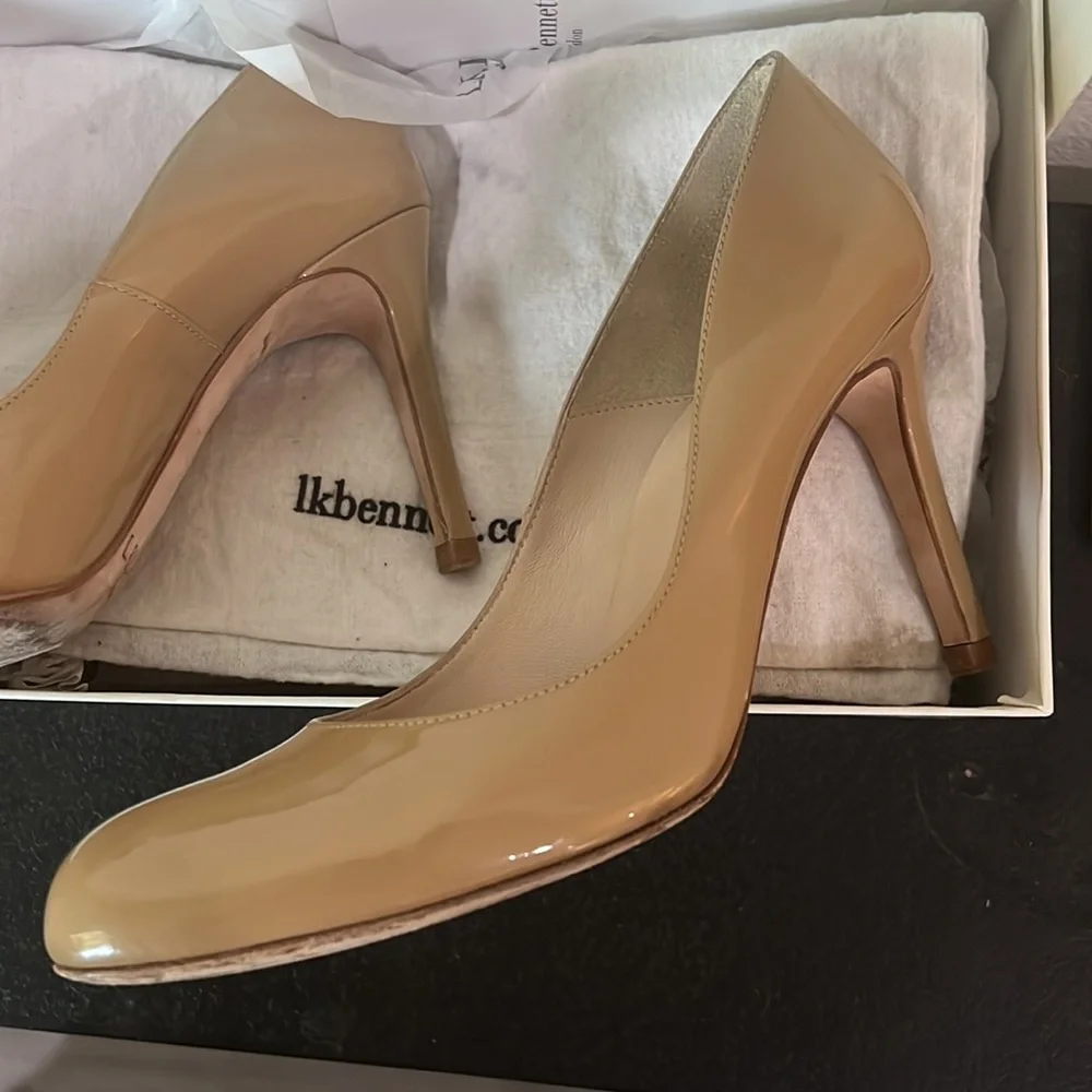 LK Bennett Shilo Taupe Patent Heels - Picture 8 of 16